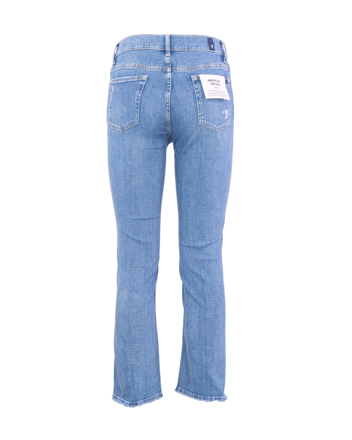 shop SEVEN  Jeans: 7 for all Mankind denim jeans elasticizzato.
Modello: the straight crop.
Lunghezza alla caviglia.
Fondo leggermente scampanato.
Orlo a taglio vivo.
Vita media.
Composizione: 92% cotone 6% elastomultiester 2% elastane.
Made in Tunisia.. JSYXR510SK-LIGHT BLUE number 1134367